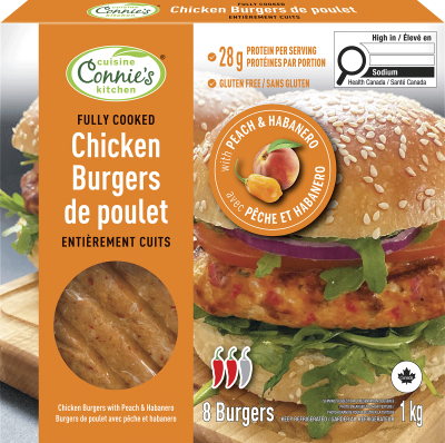 Connie's Kitchen Chicken Burgers with Peach and Habanero